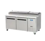 Arctic Air APP71R, Refrigerated Counter, Pizza Prep Table, 115V, 71" W, 2 Doors