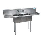 BK Resources BKS-3-1220-12-12T, Sink, (3) Three Compartment