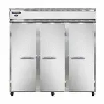 Continental Refrigerator 3RN, Refrigerator, Reach-In, Three-Section, Self-Contained, Solid Doors