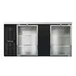 Continental Refrigerator BB69NGD, Back Bar Cabinet, Refrigerated, 69" W, Glass Doors, Black