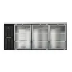 Continental Refrigerator BB79NGD, Back Bar Cabinet, Refrigerated, 79" W, Glass Doors, Black