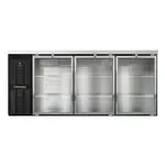 Continental Refrigerator BB79SNGD, Back Bar Cabinet, Refrigerated, 79" W, Glass Doors, Black