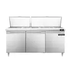 Continental Refrigerator D72N30M, Refrigerated Counter, Mega Top Sandwich / Salad Unit, 72" W, 3 Doors, Adjustable Legs