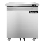 Continental Refrigerator SWF27N-U, Freezer, Undercounter, Reach-In, 27" W, Rehingeable Door, Front Breathing
