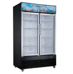 Dukers USA DSM-33R, Two Glass Hinged Door Refrigerator