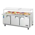 Everest Refrigeration EOTP3, Refrigerated Counter, Mega Top Sandwich / Salad Unit, 115V, 71-1/8" W, 3 Doors