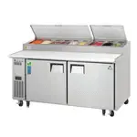 Everest Refrigeration EPPR2, Refrigerated Counter, Pizza Prep Table, 115V, 71" W, 2 Doors