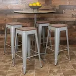 Flash Furniture , 4-ET-31320W-30-SV-R-GG, Restaurant Barstools, Backless, Indoor, Stackable