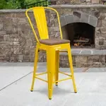 Flash Furniture , CH-31320-24GB-YL-WD-GG, Restaurant Barstools, Bistro, Indoor, With Footrest