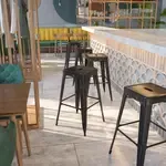 Flash Furniture CH-31320-30-BQ-GG, Indoor Outdoor Barstools, Stackable, Gold, Industrial
