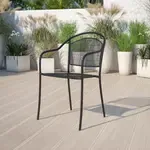 Flash Furniture , CO-3-BK-GG, Indoor Outdoor Chairs, Round, Stackable, Black