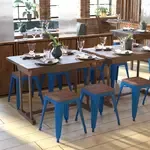 Flash Furniture , ET-BT3503-18-BL-WD-GG, Restaurant Barstools, Indoor, Stackable, Blue