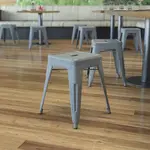Flash Furniture , ET-BT3503-18-SIL-GG, Restaurant Barstools, Indoor, Stackable, Silver