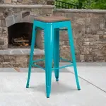 Flash Furniture , ET-BT3503-30-CB-WD-GG, Restaurant Barstools, Backless, Indoor, Stackable