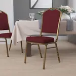 Flash Furniture FD-C01-ALLGOLD-3169-GG, Banquet/Church Stack Chairs, Stackable, Burgundy, 500 Lb. Weight Capacity