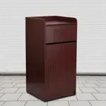 Flash Furniture MT-M8520-TRA-MAH-GG, Trash Receptacles, 36 Gallon, Melamine, Mahogany