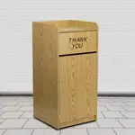 Flash Furniture , MT-M8520-TRA-OAK-GG, Trash Receptacles, 36 Gallon, Melamine, Oak