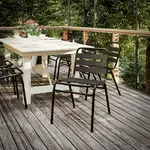 Flash Furniture TLH-015C-BK-GG, Indoor Outdoor Chairs, Stackable, Black