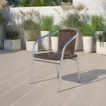Flash Furniture TLH-020-GG, Indoor Outdoor Chairs, Stackable, Dark Brown, Café