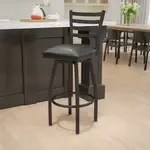 Flash Furniture , XU-6F8B-LADSWVL-BLKV-GG, Restaurant Barstools, Curved, Swivel Seat, 500 Lb. Weight Capacity