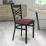 Flash Furniture , XU-6FOBXBK-BURV-GG, Restaurant Chairs, Cross Back, Upholstered, Black