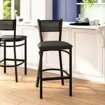 Flash Furniture , XU-DG-60116-GRD-BAR-BLKV-GG, Restaurant Barstools, Upholstered, Black, 500 Lb. Weight Capacity