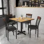 Flash Furniture , XU-DG-60618-WAL-BLKV-GG, Restaurant Chairs, Slat Back, Upholstered, Black