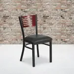 Flash Furniture , XU-DG-6G5B-MAH-BLKV-GG, Restaurant Chairs, Slat Back, Upholstered, Black