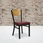 Flash Furniture , XU-DG-6G7B-SLAT-BURV-GG, Restaurant Chairs, Slat Back, Upholstered, Black