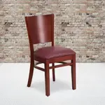 Flash Furniture , XU-DG-W0094B-MAH-BURV-GG, Restaurant Chairs, Upholstered, Burgundy, 800 Lb. Weight Capacity