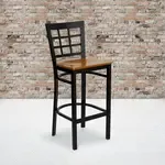 Flash Furniture , XU-DG6R7BWIN-BAR-CHYW-GG, Restaurant Barstools, Window Back, Black, 500 Lb. Weight Capacity