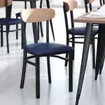 Flash Furniture , XU-DG6V5BLV-NAT-GG, Restaurant Chairs, Upholstered, Blue