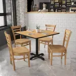 Flash Furniture , XU-DGW0005LAD-NAT-GG, Restaurant Chairs, Ladder Back, 800 Lb. Weight Capacity