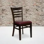 Flash Furniture , XU-DGW0005LAD-WAL-BURV-GG, Restaurant Chairs, Ladder Back, Upholstered, Burgundy