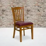 Flash Furniture , XU-DGW0008VRT-CHY-BURV-GG, Restaurant Chairs, Slat Back, Upholstered, Burgundy