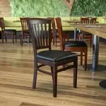 Flash Furniture , XU-DGW0008VRT-WAL-BLKV-GG, Restaurant Chairs, Slat Back, Upholstered, Black