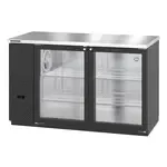 Hoshizaki BB59-G, Bar Refrigerator, 2 Swinging Glass Doors, 115V, 59-1/2" W, Hinged Glass Doors