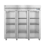 Hoshizaki R3A-FG, Refrigerator, Reach-In, Three-Section, Self-Contained, Hinged Glass Doors