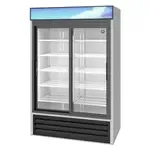 Hoshizaki RM-45-SD-HC, Refrigerator, Merchandiser, Glass Doors, Two-Section, Silver