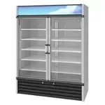 Hoshizaki RM-49-HC, Refrigerator, Merchandiser, Hinged Doors, Two-Section, Silver