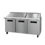 Hoshizaki SR72B-30M, Refrigerated Counter, Mega Top Sandwich / Salad Unit, 72" W, (30) 1/6 Pans, 3 Doors