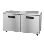 Hoshizaki UF60B, Freezer, Undercounter, Reach-In, 60" W, Solid Hinged Door, Self-Contained