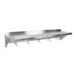 John Boos BHS1248PR, Overshelf, Wall-Mounted With Pot Rack