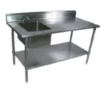 John Boos , EPT6R5-3072GSK-L, Work Table, with Prep Sink(s), 72" W
