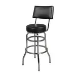 JustChair Manufacturing C42030-BLK, Bar Stool, Swivel, Indoor, Upholstered, Black