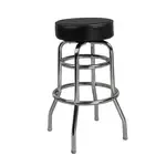 JustChair Manufacturing C42030X-COM, Bar Stool, Swivel, Indoor, Backless, Upholstered, Chrome