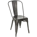 JustChair Manufacturing , G42518-SS-FSC-GUN-GR2, Chair, Side, Stacking, Outdoor, Stackable