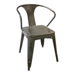 JustChair Manufacturing , G42518A-SS-FSC-GUN-COM, Chair, Side, Stacking, Outdoor, Stackable