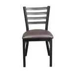 JustChair Manufacturing M20118-BLK-PS-GR1, Chair, Side, Indoor, Ladder Back, Upholstered, Black