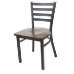 JustChair Manufacturing M20118-BLK-SS, Chair, Side, Indoor, Ladder Back, Black